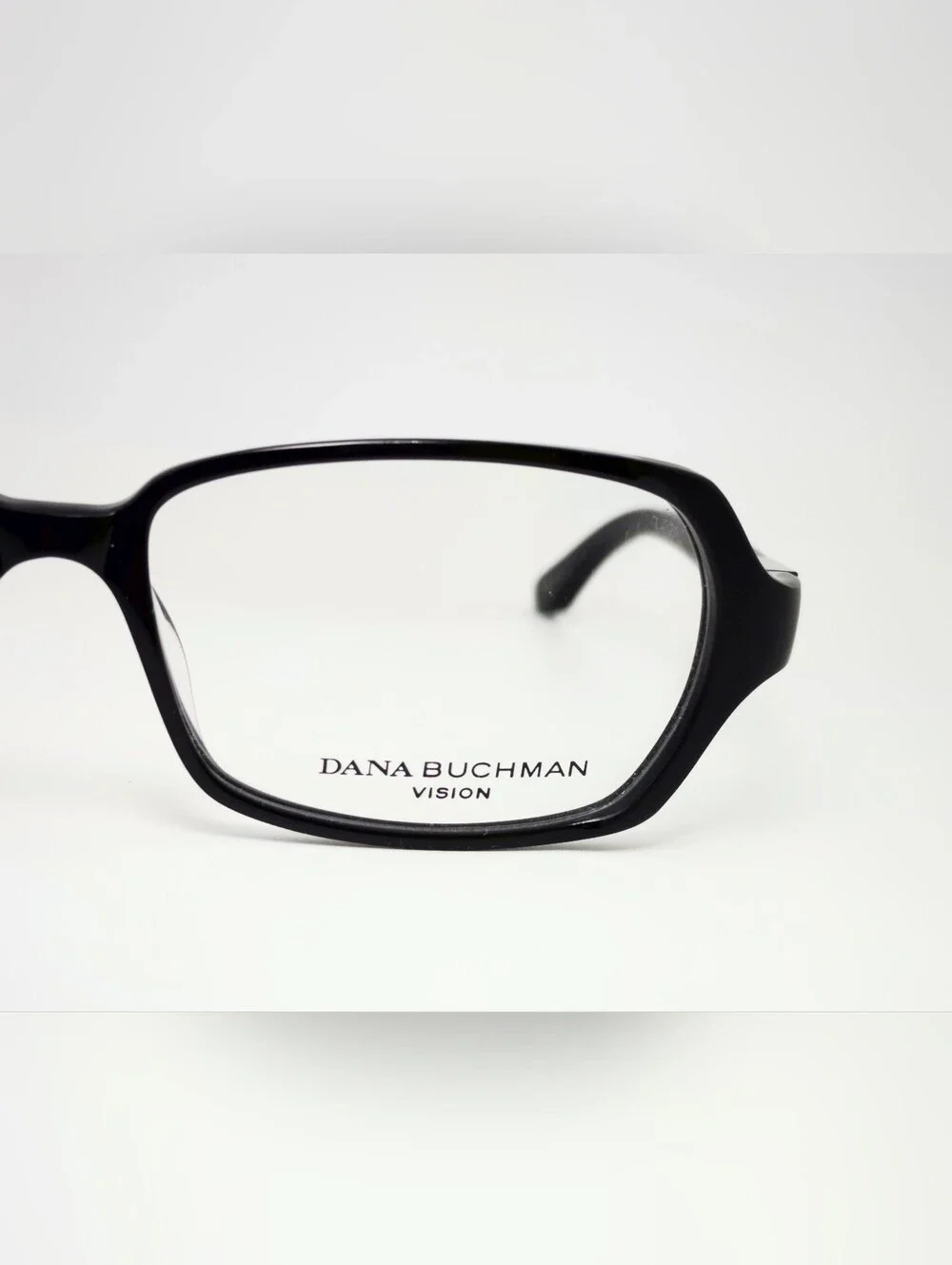Dana Buchman Norma. Black Women's Eyeglass Frames - Rectangle Style. Crystals.